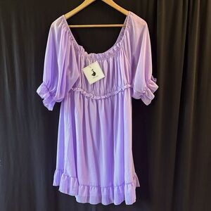 Elegant Lavender Dress with Ruffles sz XL NWT